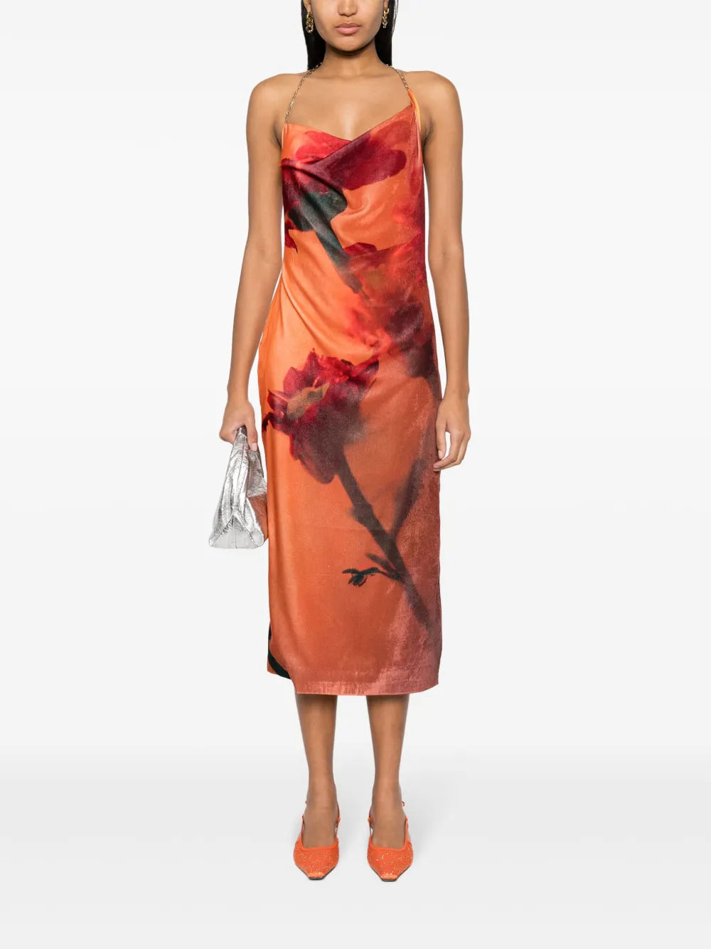 Abstract-Pattern Print Sleeveless Dress