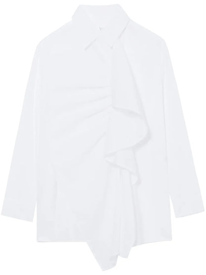 Ruffle-Detailing Cotton Shirt