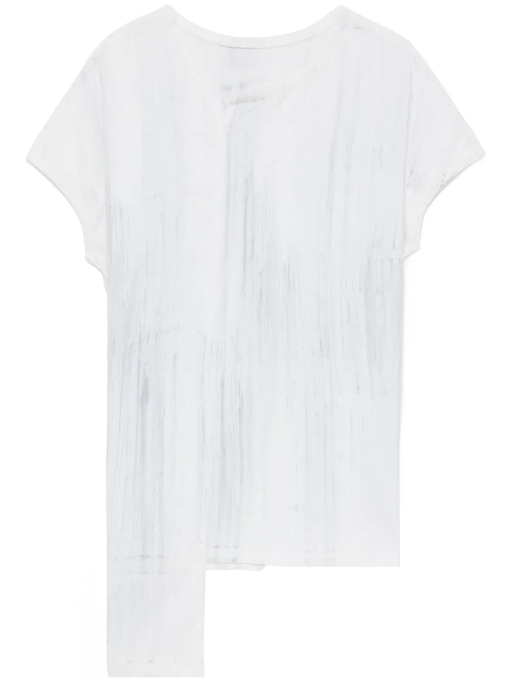 Asymmetric-Hem Cotton T-Shirt