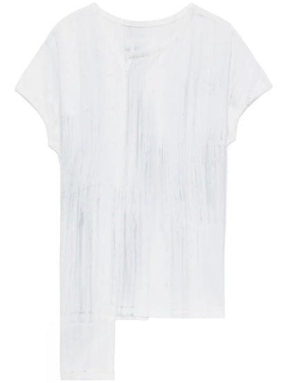 Asymmetric-Hem Cotton T-Shirt
