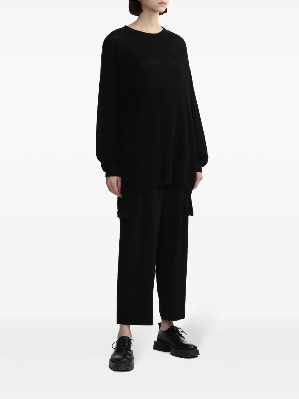 Pleated High-Waisted Cargo Trousers