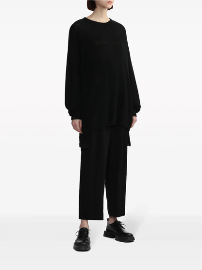 Pleated High-Waisted Cargo Trousers