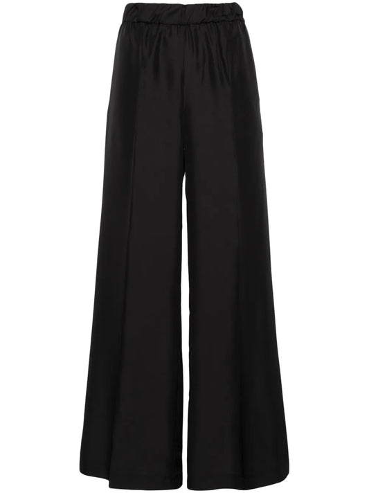 Wide-Leg Silk Trousers