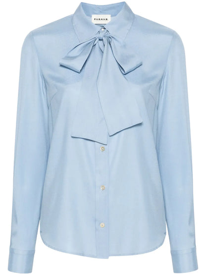 Pussy-Bow Silk Shirt