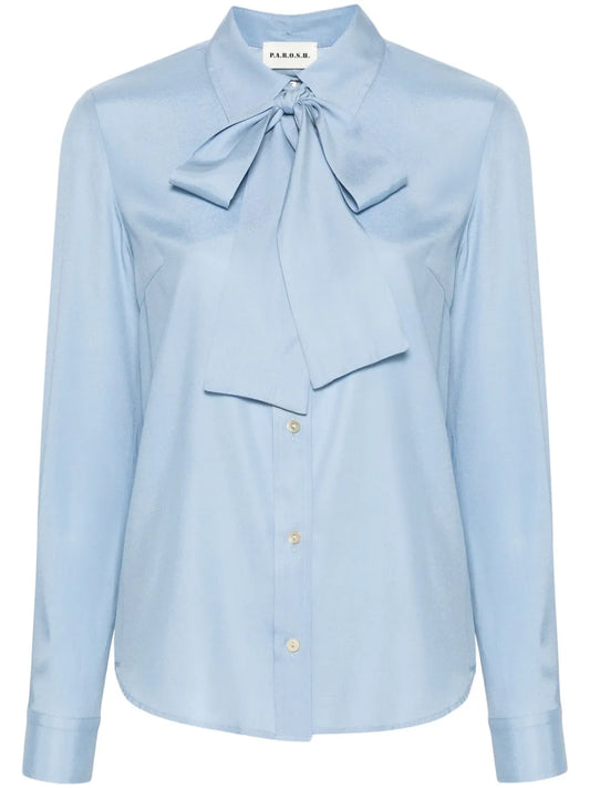 Pussy-Bow Silk Shirt