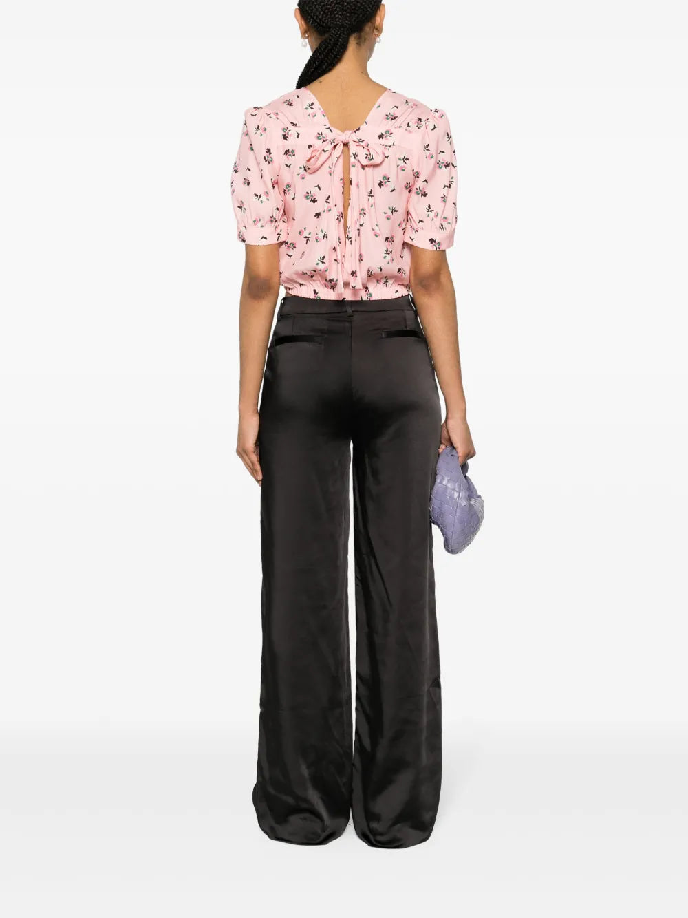 Floral-Print Silk Blouse