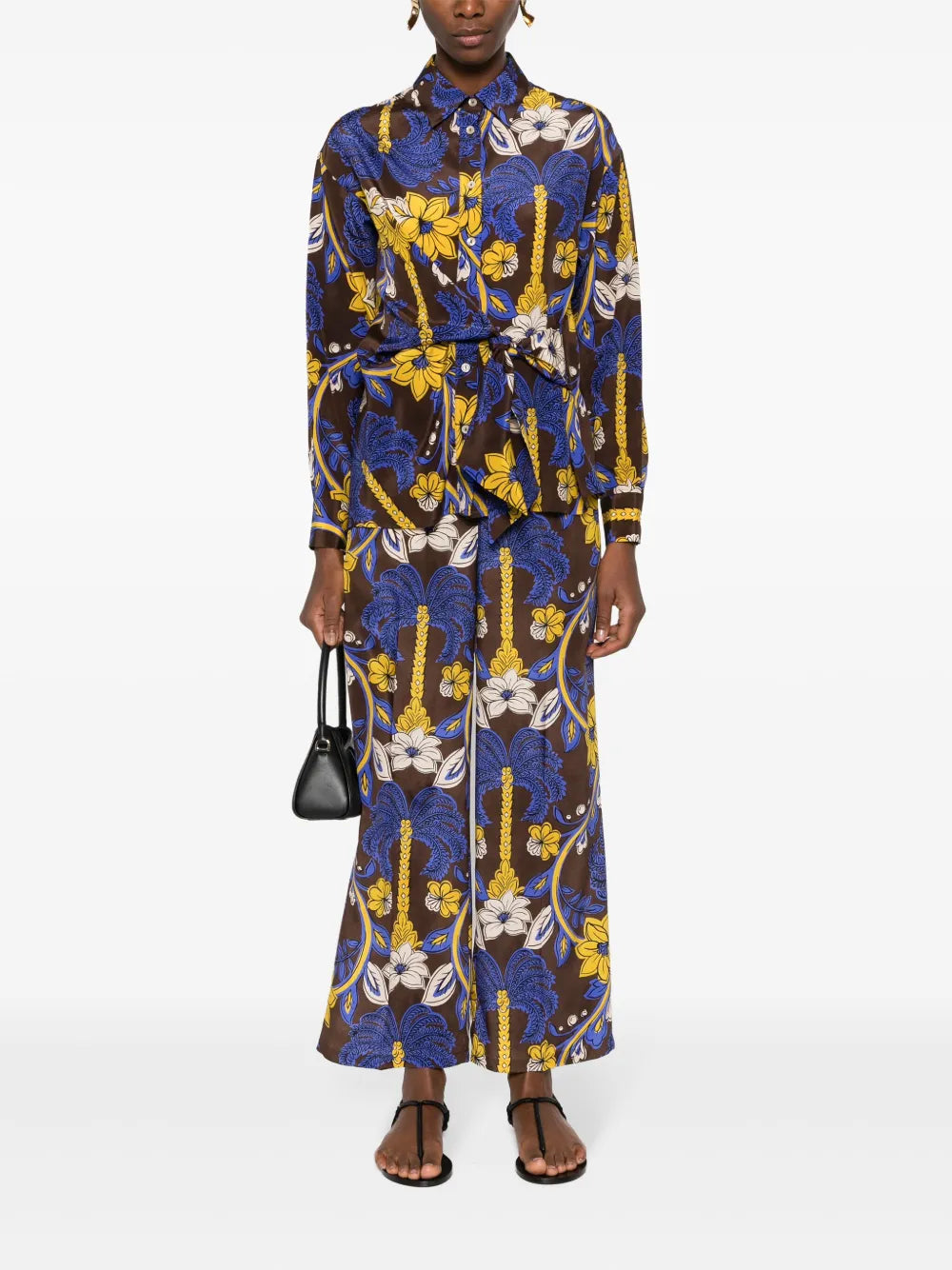 Floral-Print Silk Shirt