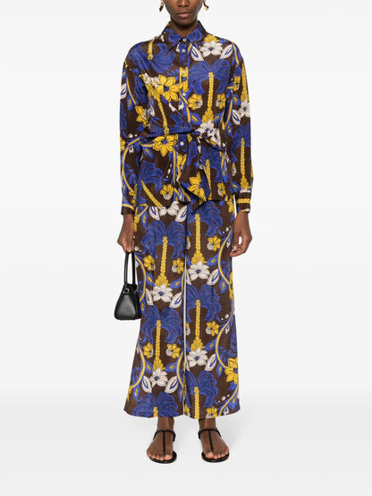 Floral-Print Silk Shirt