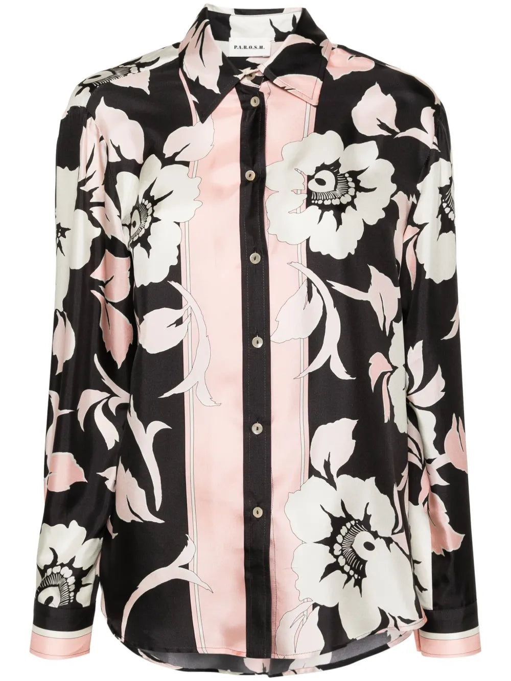 Floral-Print Silk Shirt