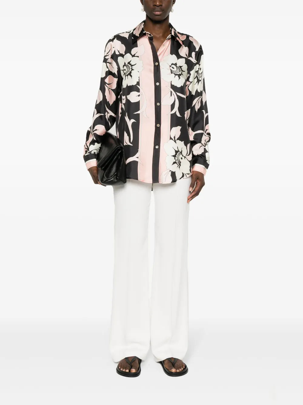 Floral-Print Silk Shirt
