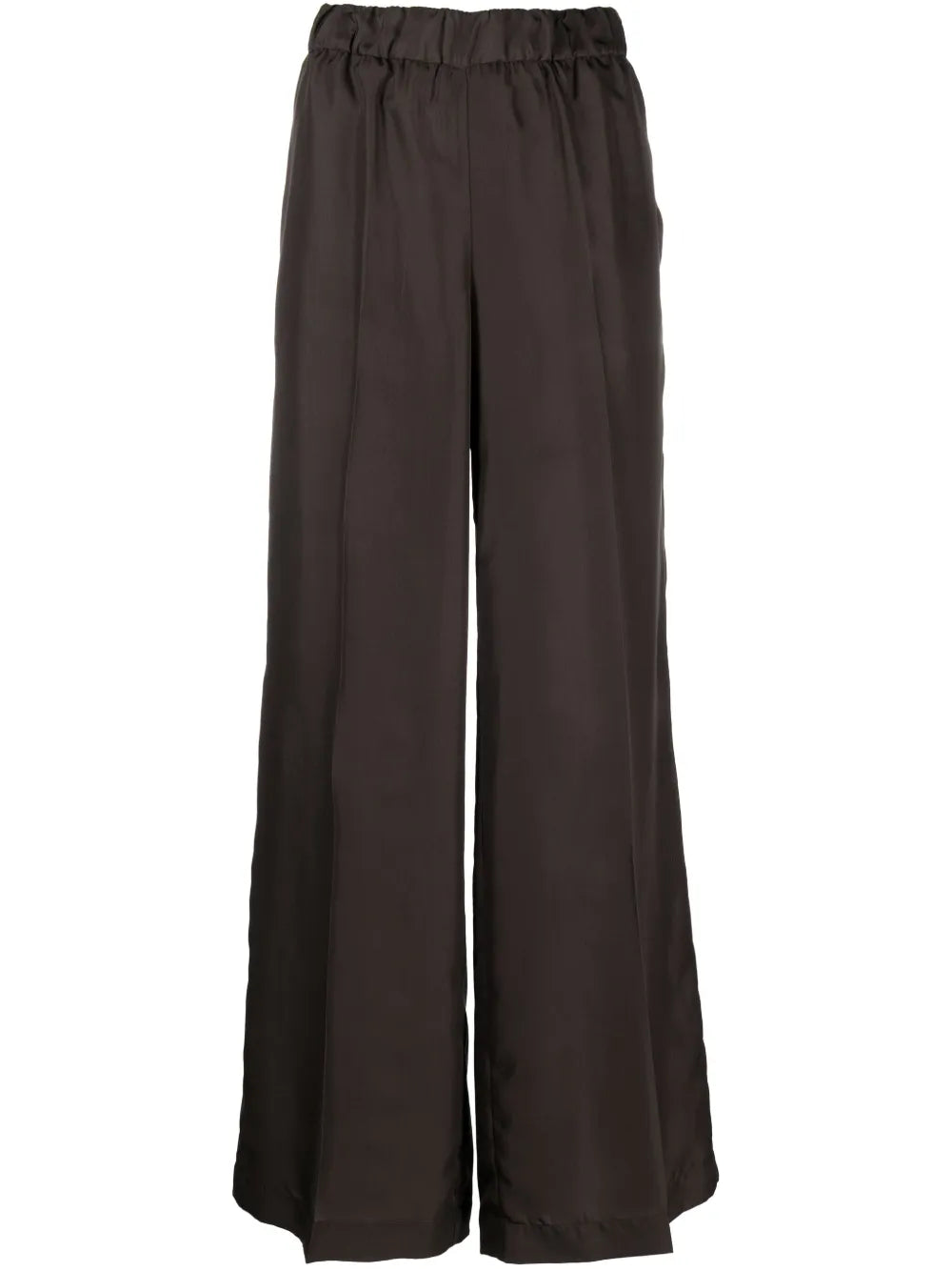 Wide-Leg Silk Trousers