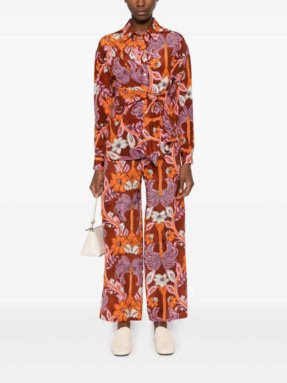 Floral-Print Silk Shirt