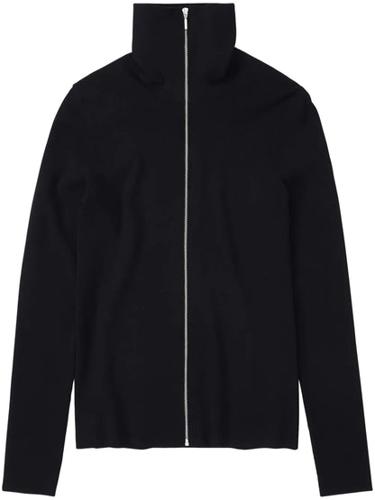 Roll-Neck Zipped Cardigan
