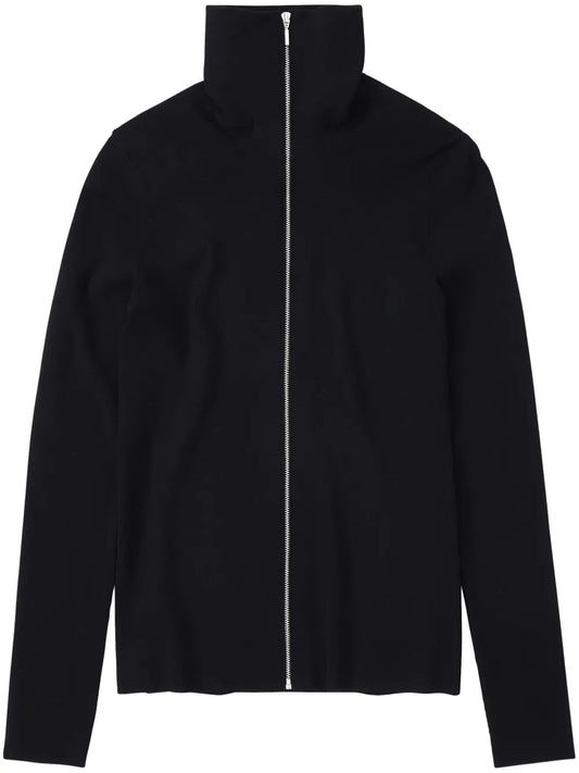 Roll-Neck Zipped Cardigan