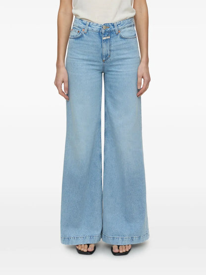 Wide-Leg Organic-Cotton Jeans