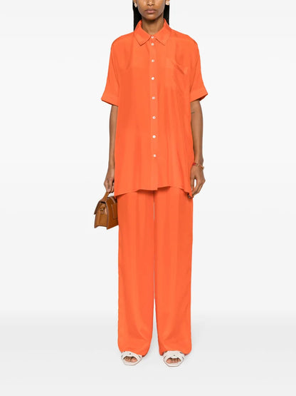 Short-Sleeve Silk Shirt