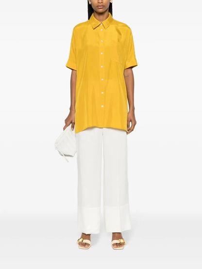 Short-Sleeve Silk Shirt