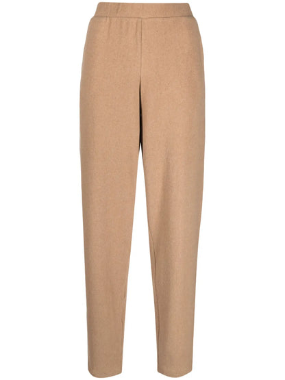 Tapered-Leg Cotton-Blend Trousers