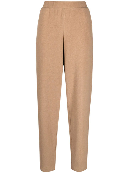 Tapered-Leg Cotton-Blend Trousers