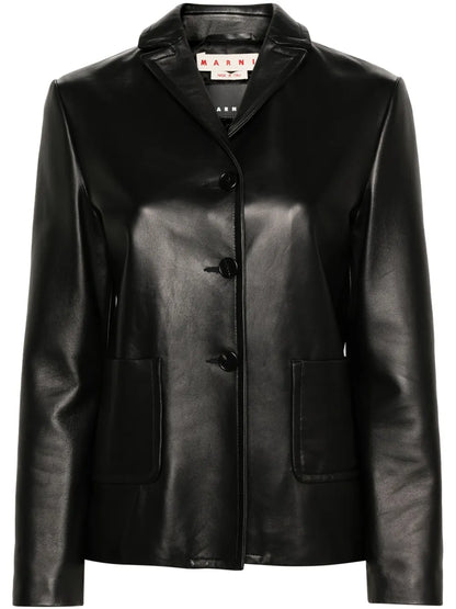 Single-Breasted Lambskin Blazer