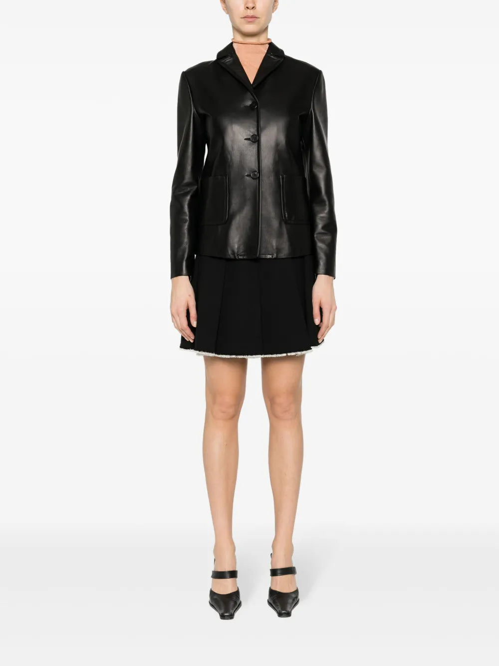 Single-Breasted Lambskin Blazer