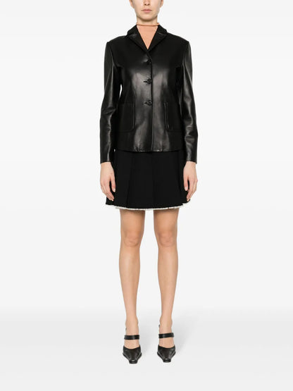 Single-Breasted Lambskin Blazer