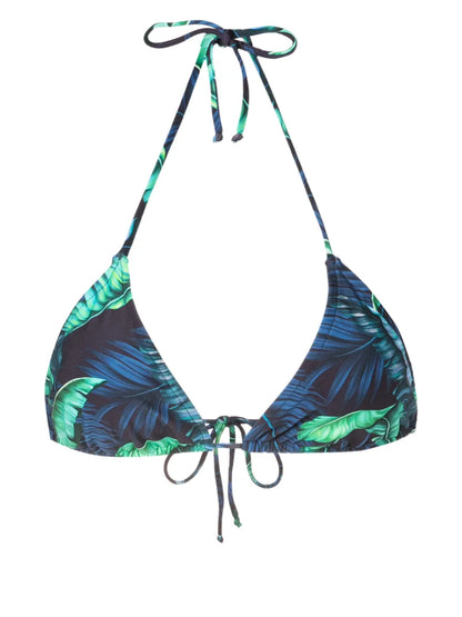 Hanna Leaf-Print Bikini Top