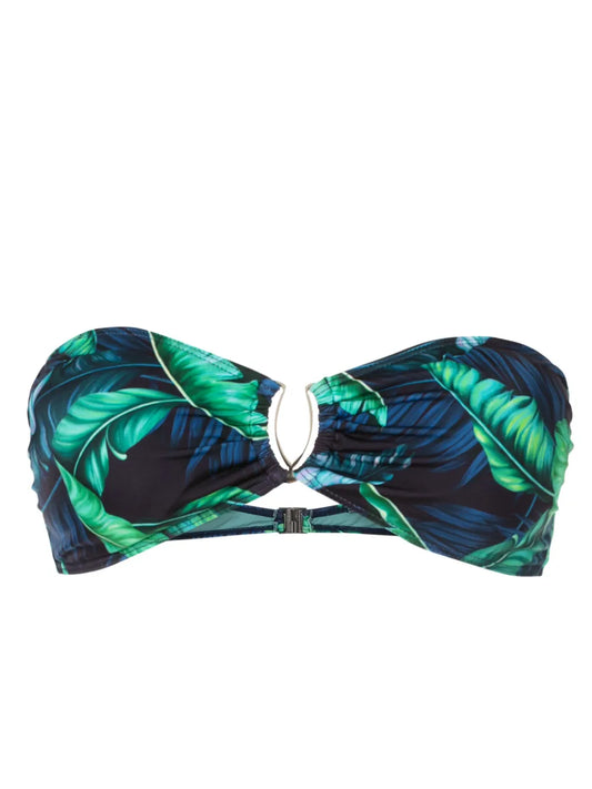 Mika Leaf-Print Bikini Top