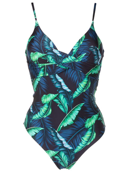 Bianca Twisted Leaf-Print Swimsuit