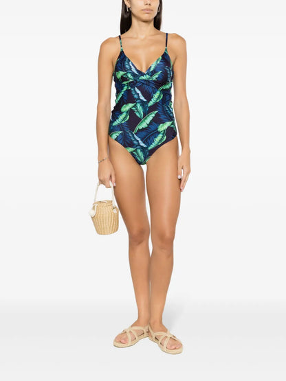 Bianca Twisted Leaf-Print Swimsuit