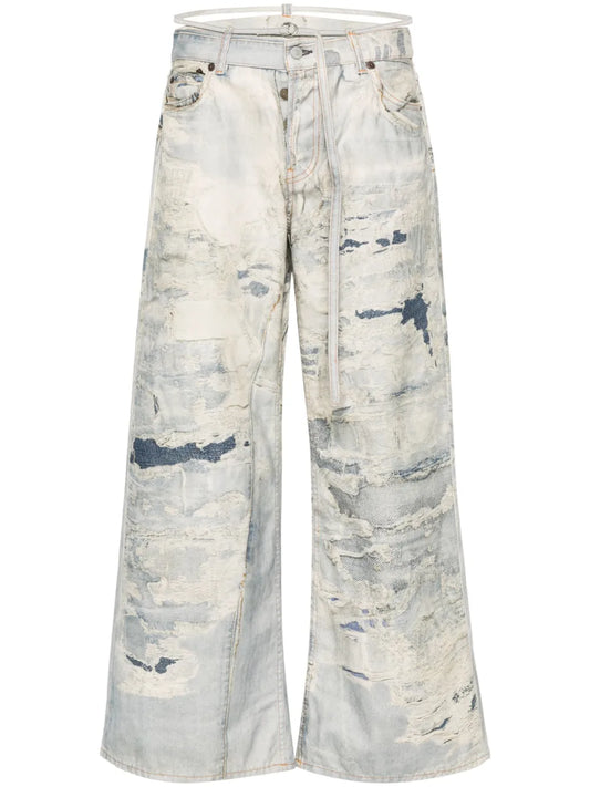 Low-Waist Flared Trousers