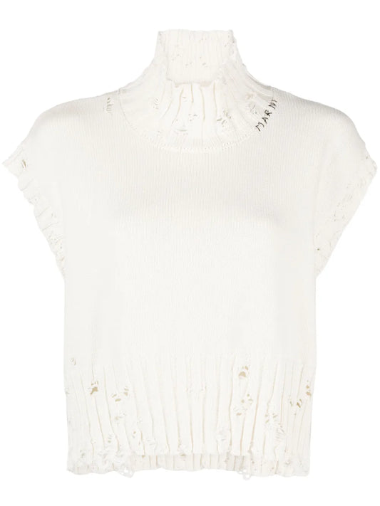 Cropped Distressed Jumper