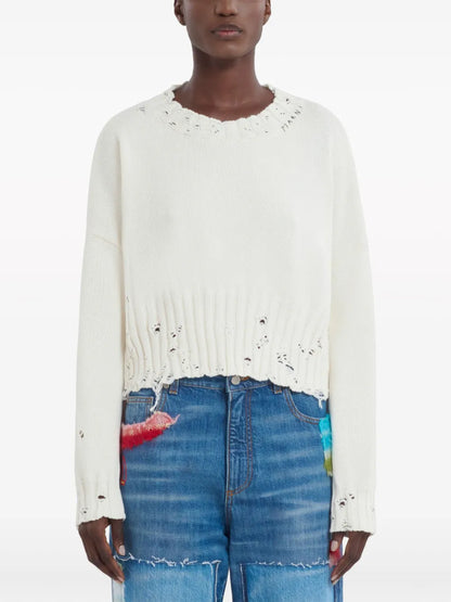 Cropped Distressed Jumper