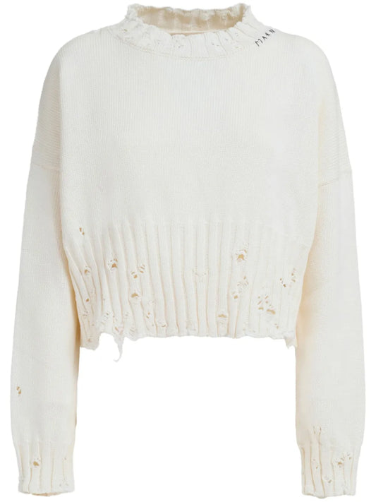 Cropped Distressed Jumper
