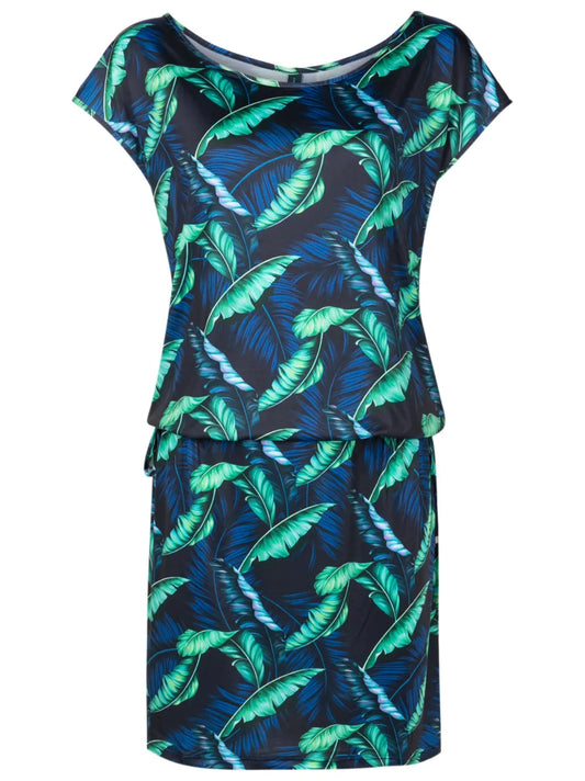 Shiva Leaf-Print Minidress