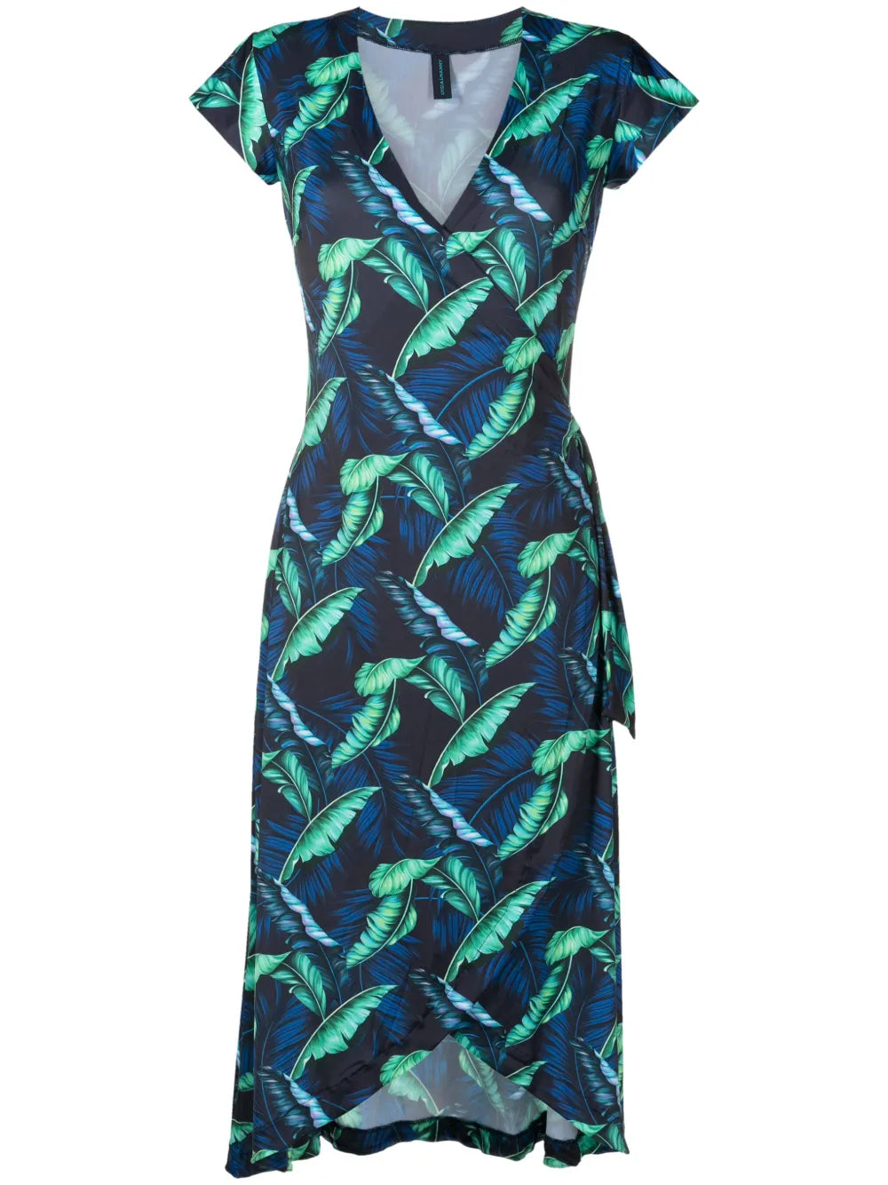 Falcão Leaf-Print Wrap Dress