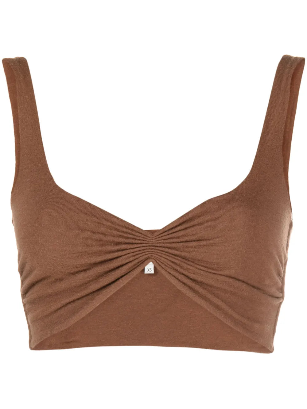 Gathered Sleeveless Crop Top
