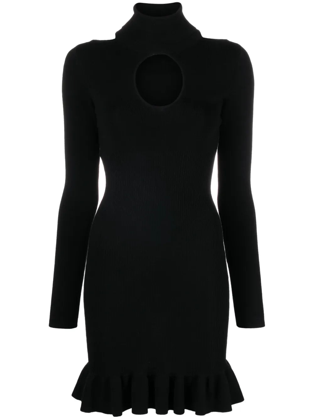 Love Birds-Plaque Ribbed-Knit Minidress
