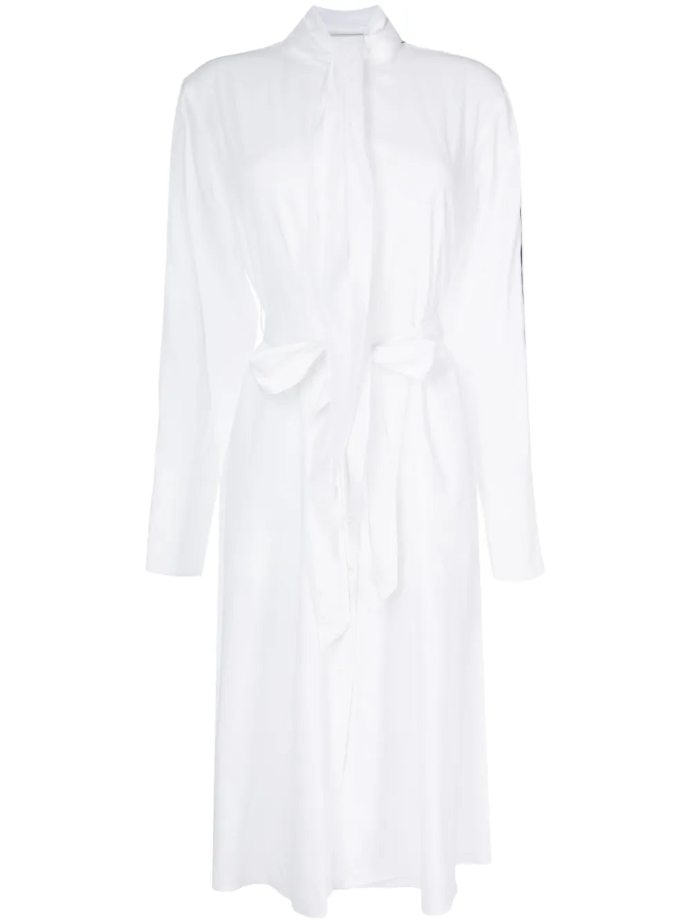 Belted-Waist Button-Down Dress