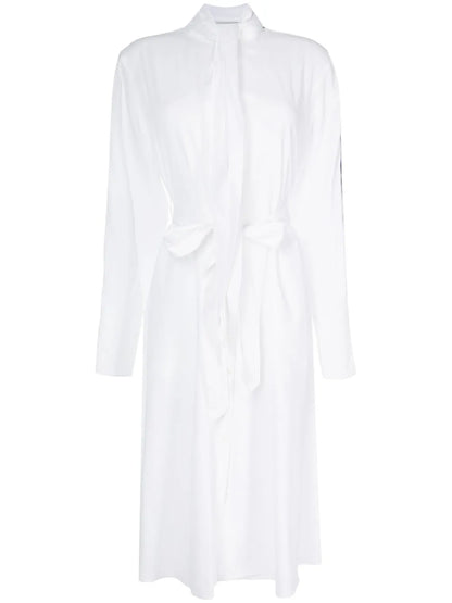 Belted-Waist Button-Down Dress
