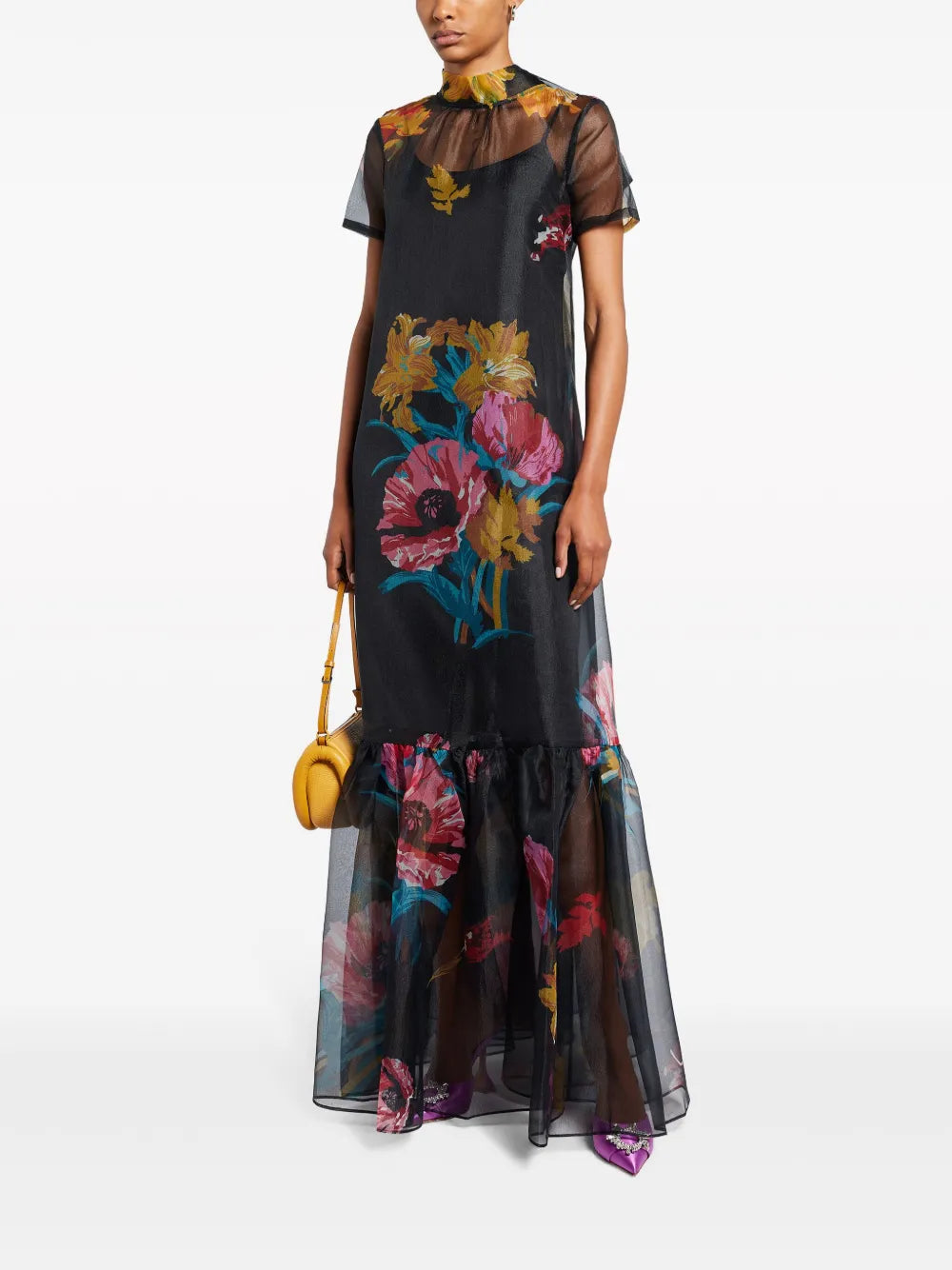 Calluna Floral-Print Semi-Sheer Maxi Dress