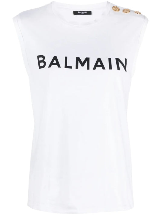 Logo-Print Cotton Tank Top