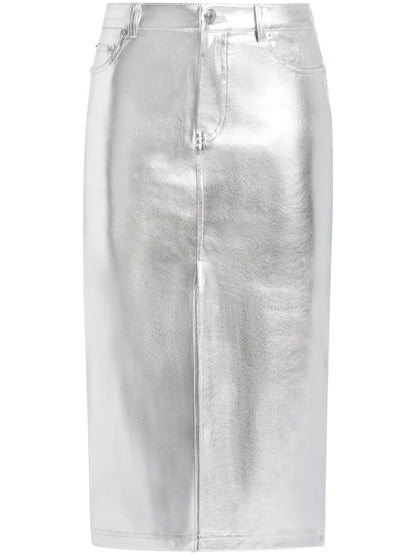 Oaklyn Metallic-Effect Midi Skirt