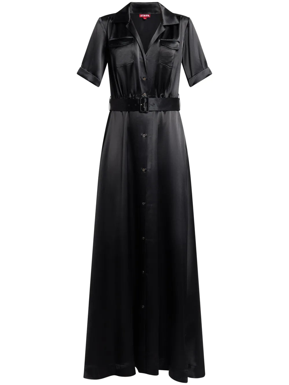 Millie Satin-Finish Maxi Shirtdress