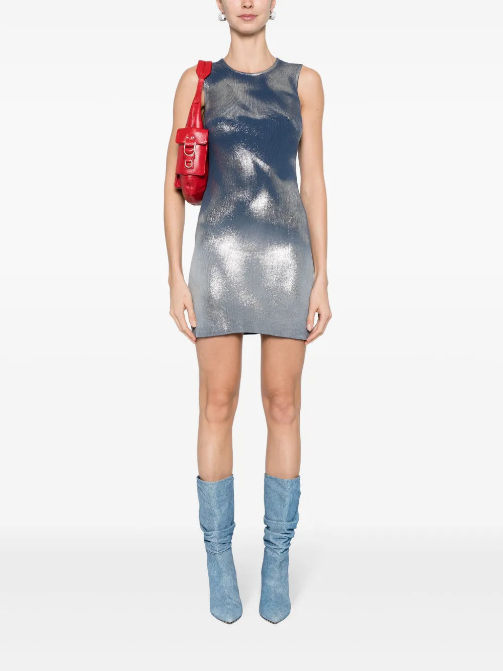 Metallic-Finish Cotton Dress
