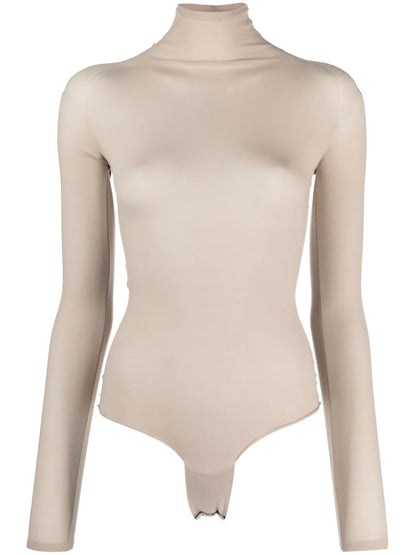 High-Neck Semi-Sheer Bodysuit