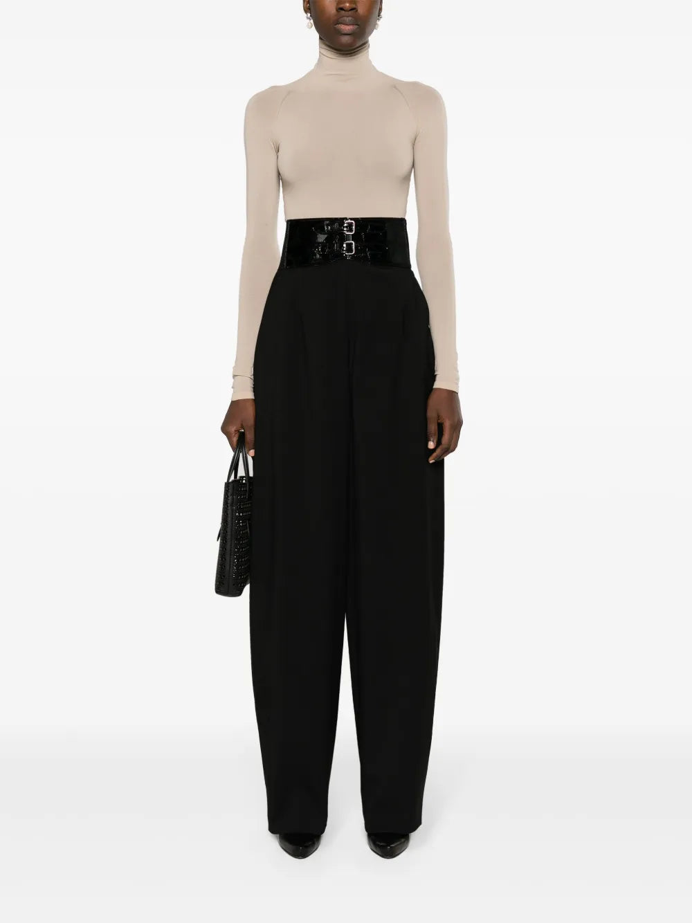 High-Neck Semi-Sheer Bodysuit