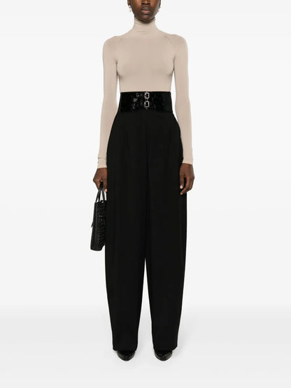 High-Neck Semi-Sheer Bodysuit