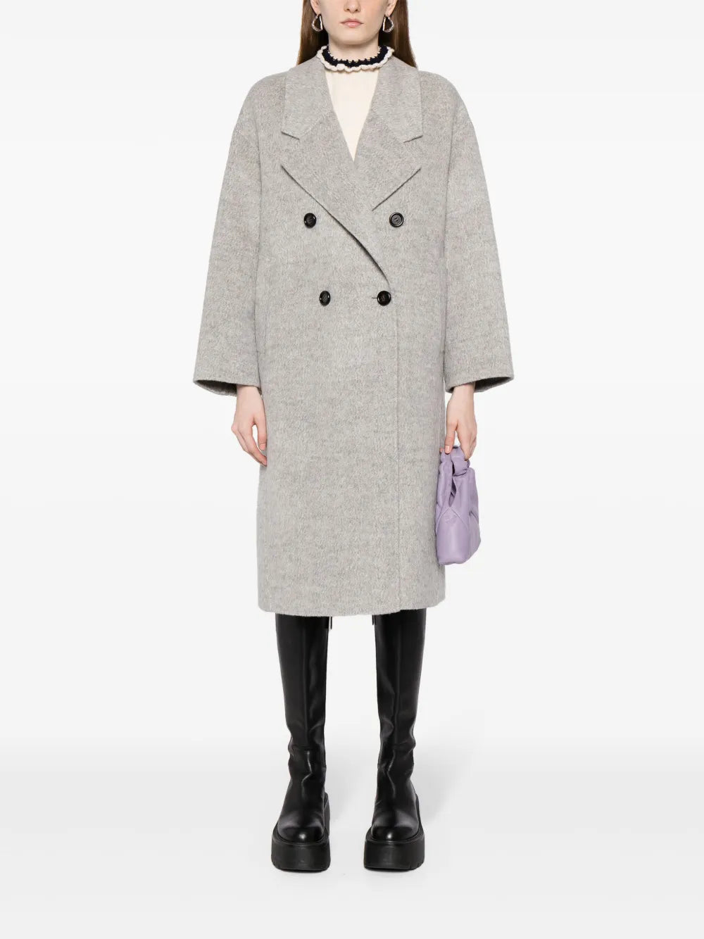 Wide-Lapels Double-Breasted Coat
