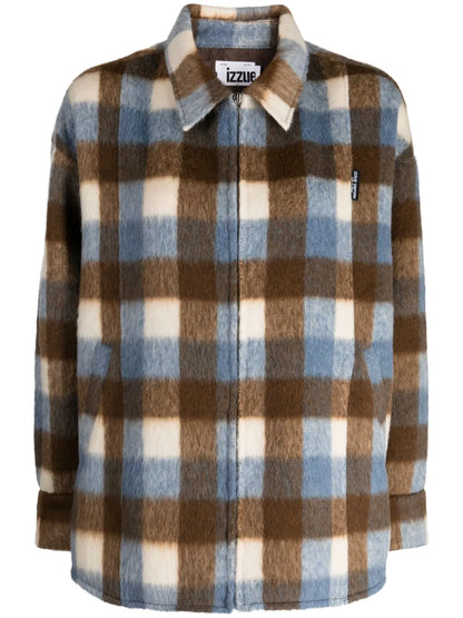 Logo-Tag Checked Shirt Jacket
